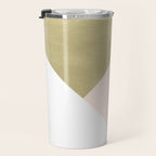 Gold meets Blush & White Geometric #1 (Faux Foil) #decor #art #society6 Travel Mug Gallery Image 3
