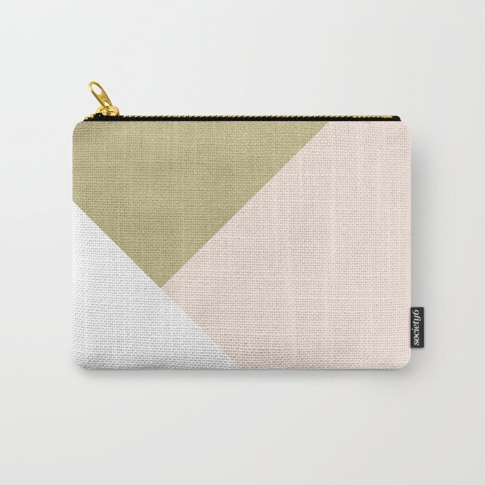 Gold meets Blush & White Geometric #1 (Faux Foil) #decor #art #society6 Carry All Pouch Gallery Image 1