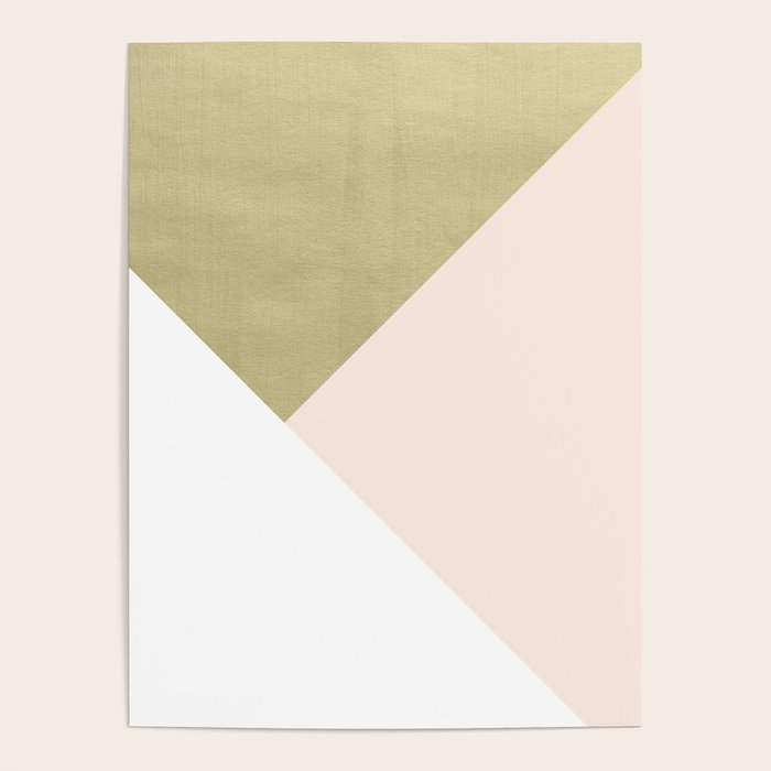 Gold meets Blush & White Geometric #1 (Faux Foil) #decor #art #society6 Poster Gallery Image 4