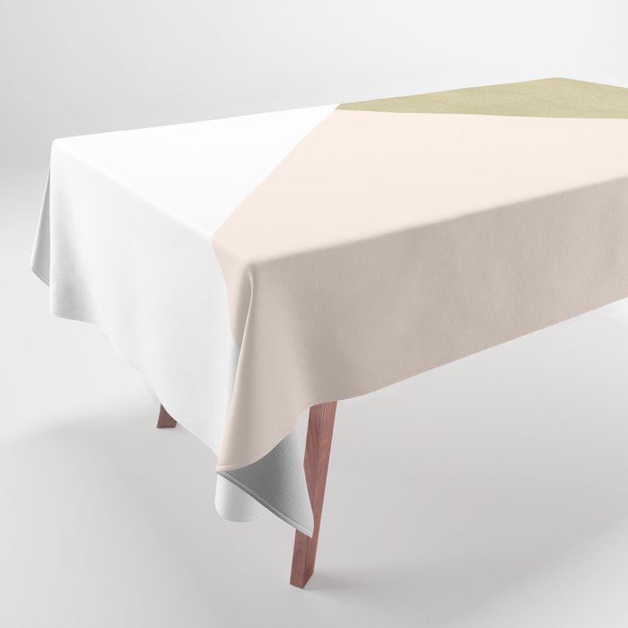 Gold meets Blush & White Geometric #1 (Faux Foil) #decor #art #society6 Tablecloth Gallery Image 1
