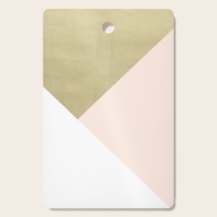 Gold meets Blush & White Geometric #1 (Faux Foil) #decor #art #society6 Cutting Board Gallery Image 1