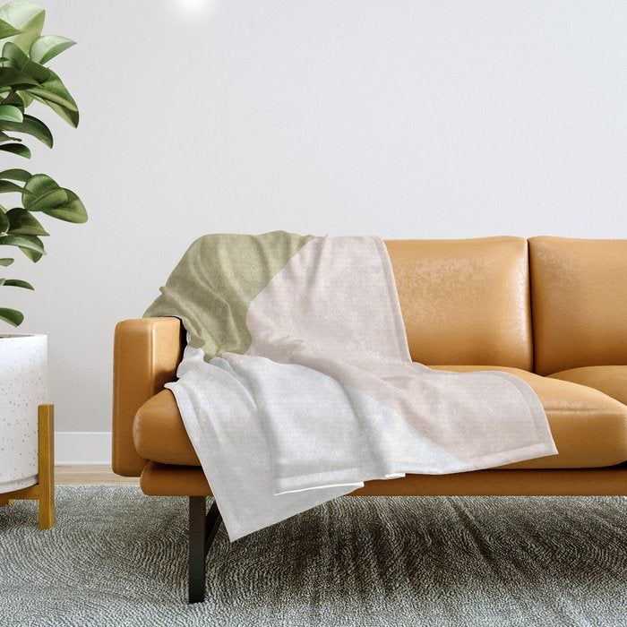 Gold meets Blush & White Geometric #1 (Faux Foil) #decor #art #society6 Throw Blanket Gallery Image 1
