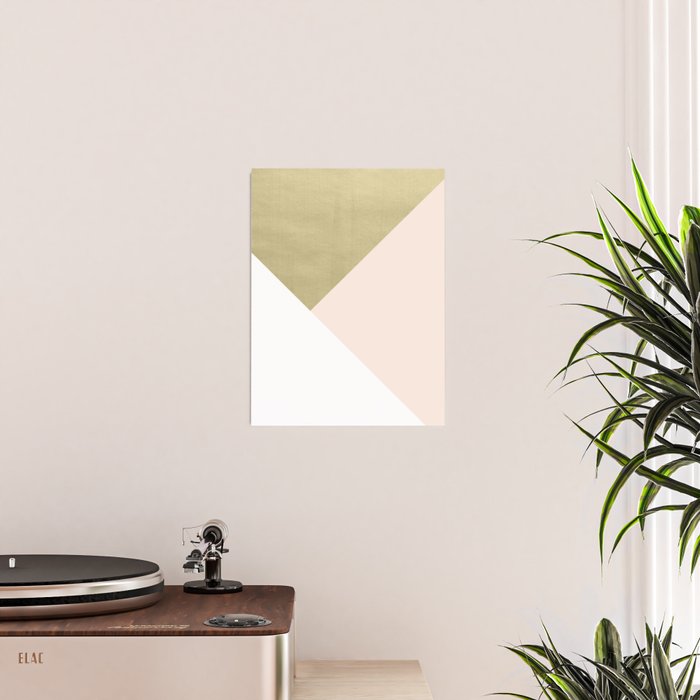 Gold meets Blush & White Geometric #1 (Faux Foil) #decor #art #society6 Poster Gallery Image 2