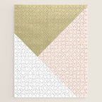 Gold meets Blush & White Geometric #1 (Faux Foil) #decor #art #society6 Jigsaw Puzzle Gallery Image 1