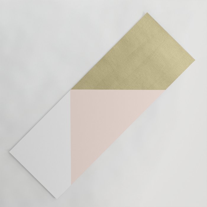 Gold meets Blush & White Geometric #1 (Faux Foil) #decor #art #society6 Yoga Mat Gallery Image 1