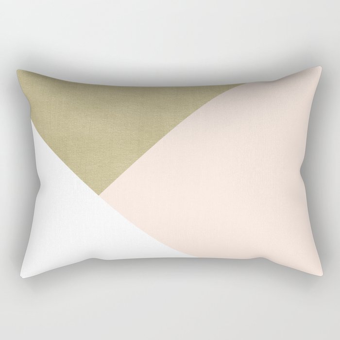 Gold meets Blush & White Geometric #1 (Faux Foil) #decor #art #society6 Rectangular Pillow Gallery Image 2