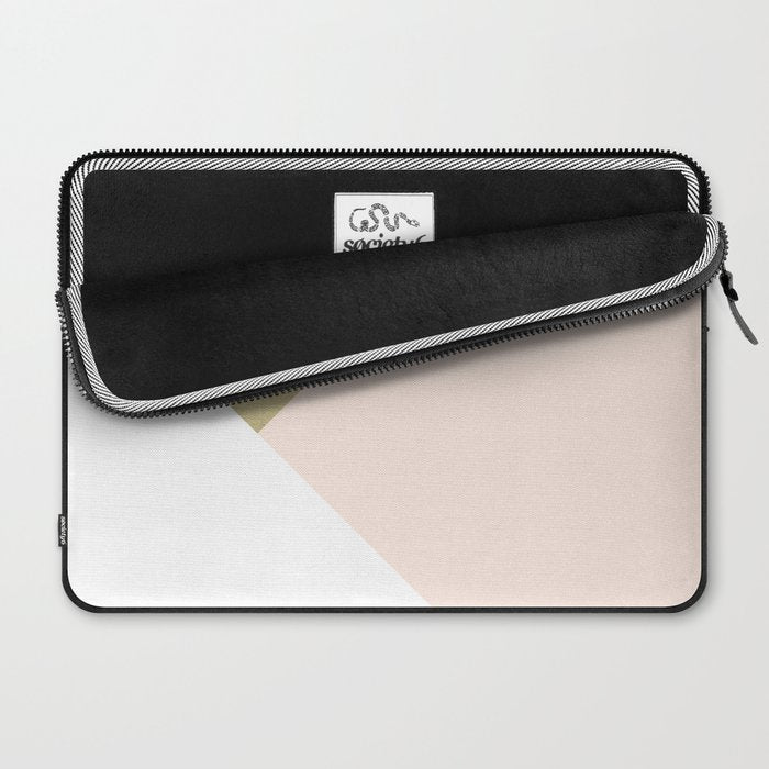 Gold meets Blush & White Geometric #1 (Faux Foil) #decor #art #society6 Laptop Sleeve Gallery Image 2