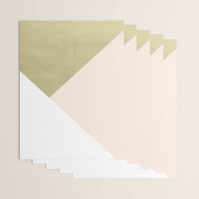 Gold meets Blush & White Geometric #1 (Faux Foil) #decor #art #society6 Wrapping Paper Gallery Image 3