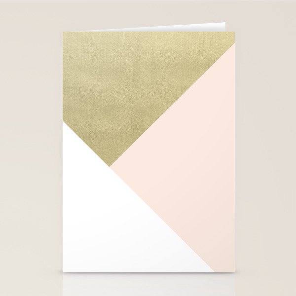 Gold meets Blush & White Geometric #1 (Faux Foil) #decor #art #society6 Stationery Card Gallery Image 2