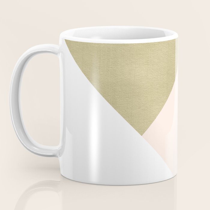 Gold meets Blush & White Geometric #1 (Faux Foil) #decor #art #society6 Coffee Mug Gallery Image 3