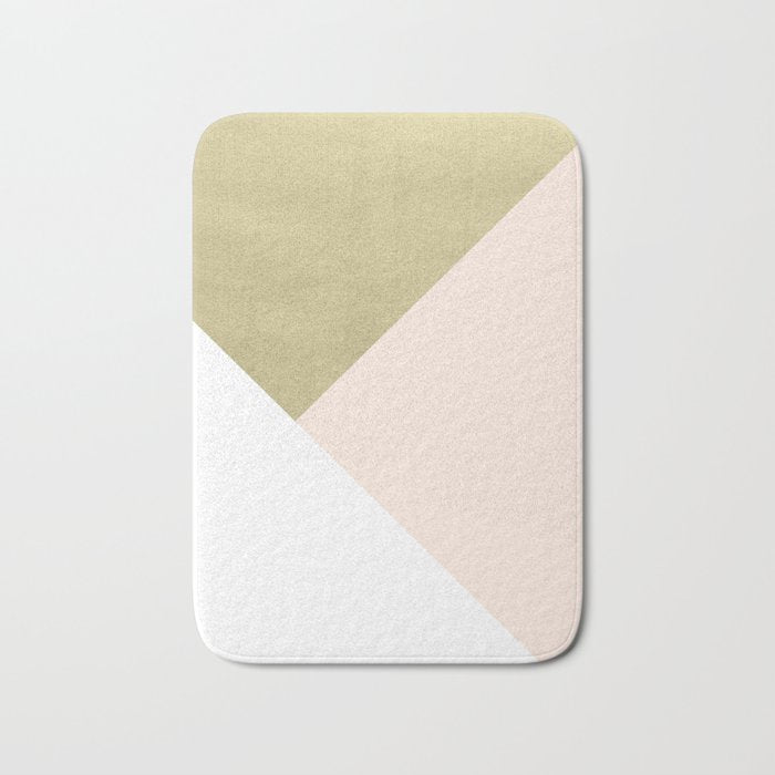 Gold meets Blush & White Geometric #1 (Faux Foil) #decor #art #society6 Bath Mat Gallery Image 1