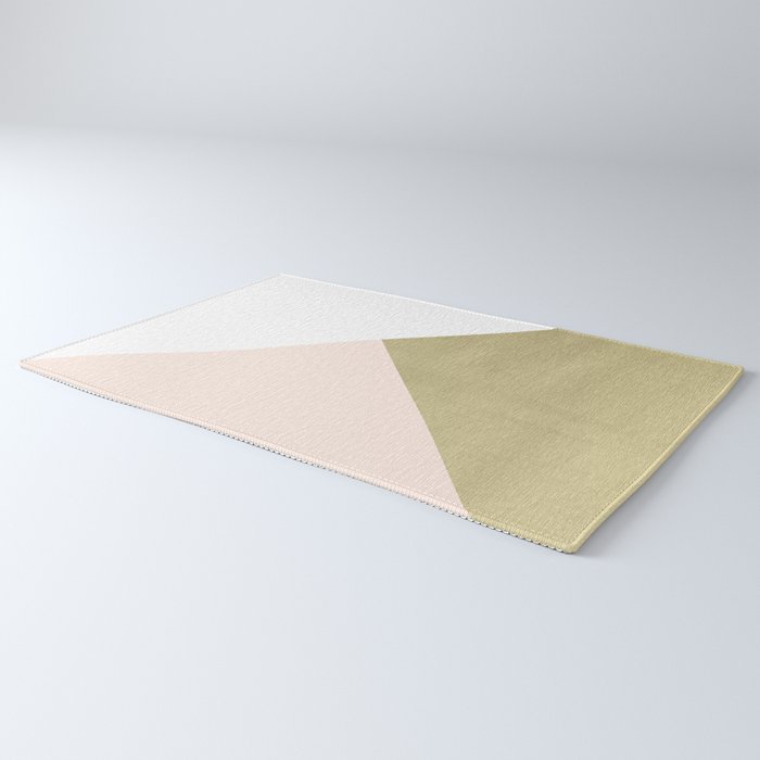 Gold meets Blush & White Geometric #1 (Faux Foil) #decor #art #society6 Rug Gallery Image 3