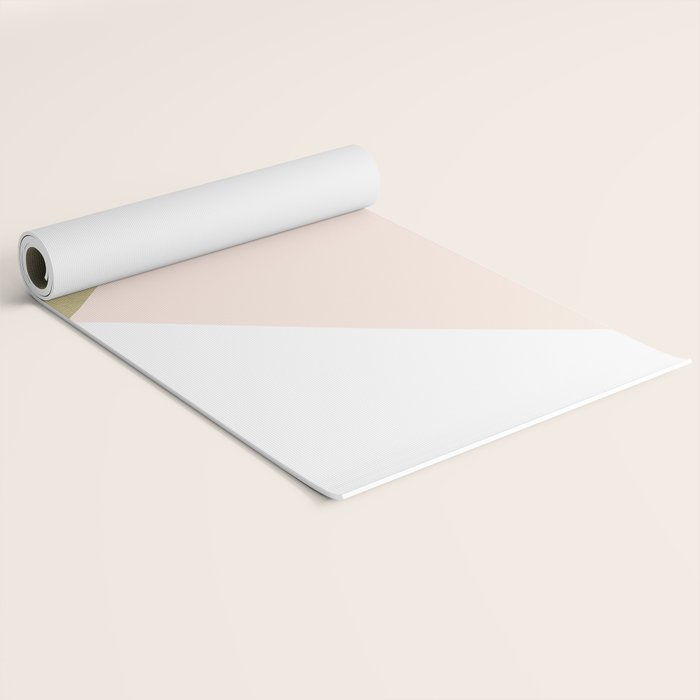 Gold meets Blush & White Geometric #1 (Faux Foil) #decor #art #society6 Yoga Mat Gallery Image 2