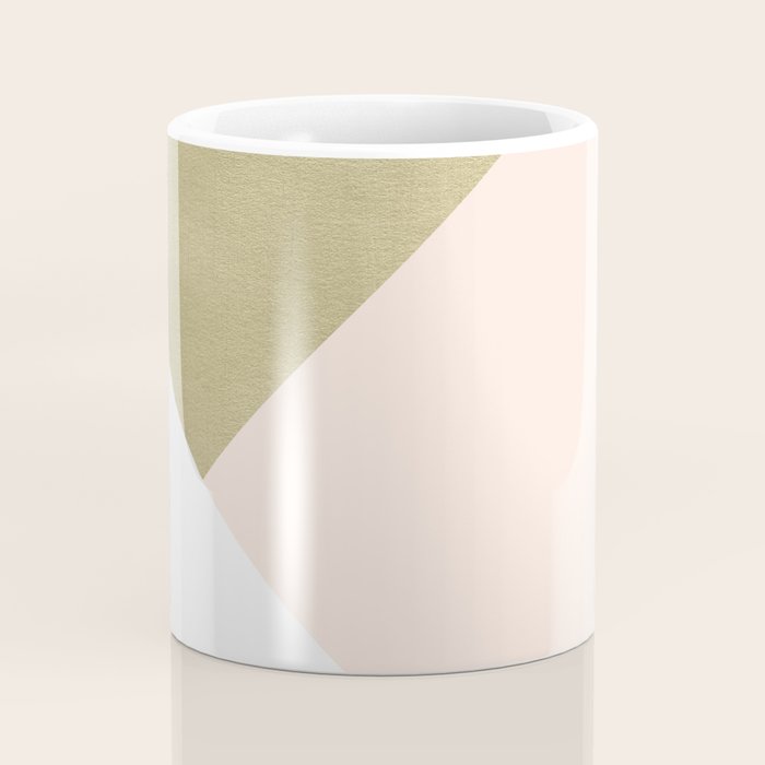 Gold meets Blush & White Geometric #1 (Faux Foil) #decor #art #society6 Coffee Mug Gallery Image 4
