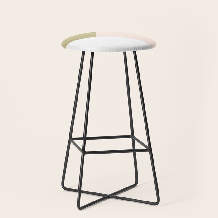 Gold meets Blush & White Geometric #1 (Faux Foil) #decor #art #society6 Stool Gallery Image 1