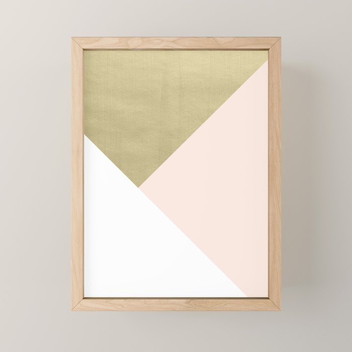 Gold meets Blush & White Geometric #1 (Faux Foil) #decor #art #society6 Mini Art Print Gallery Image 1