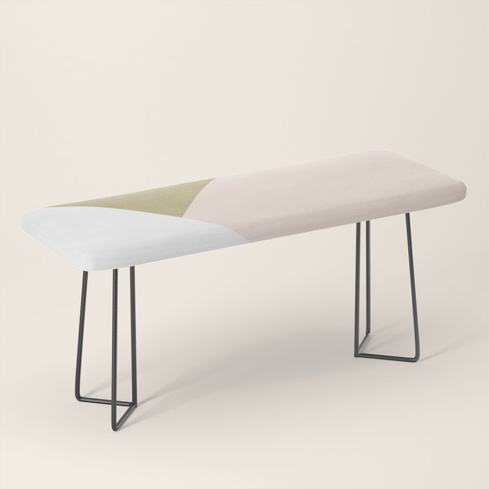 Gold meets Blush & White Geometric #1 (Faux Foil) #decor #art #society6 Bench Gallery Image 1