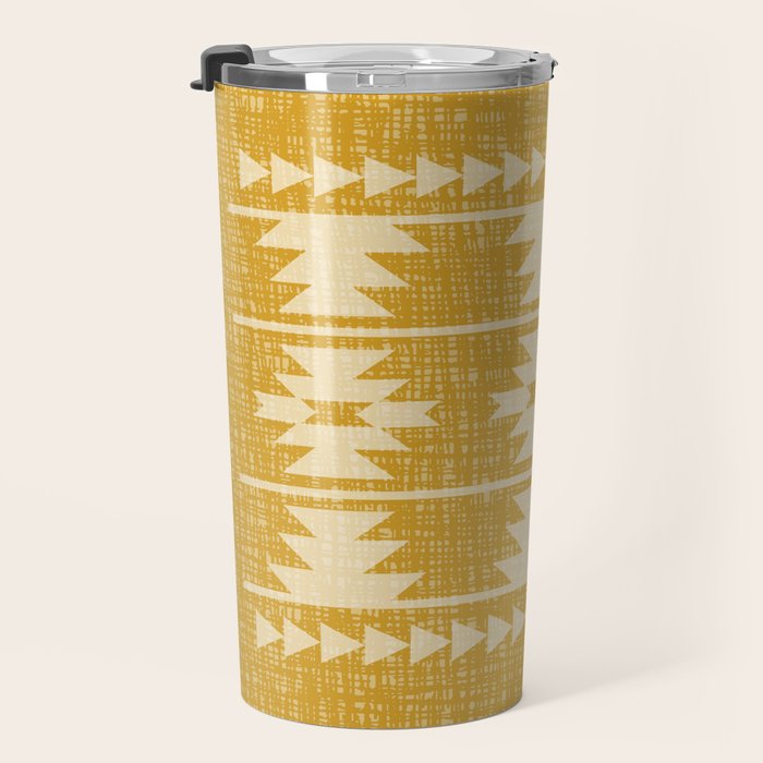Southwestern Pattern 136 Yellow Travel Mug Gallery Image 3