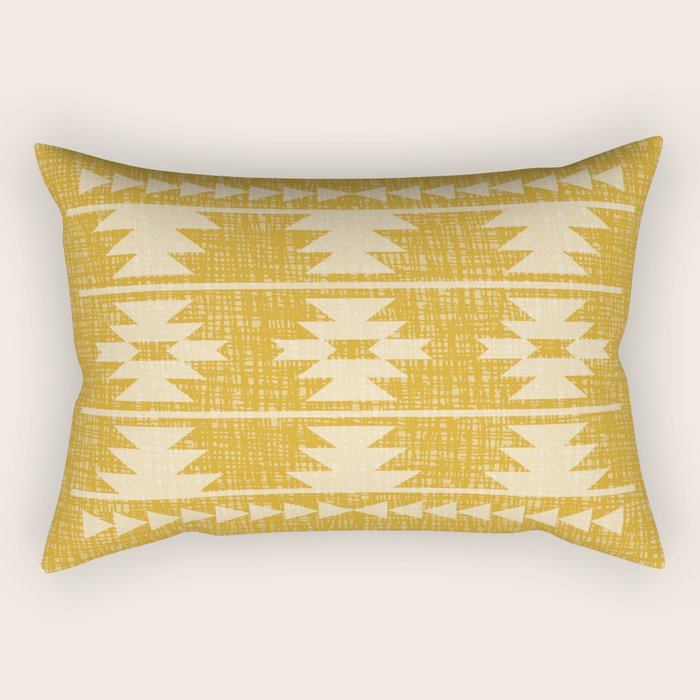 Southwestern Pattern 136 Yellow Rectangular Pillow Gallery Image 2