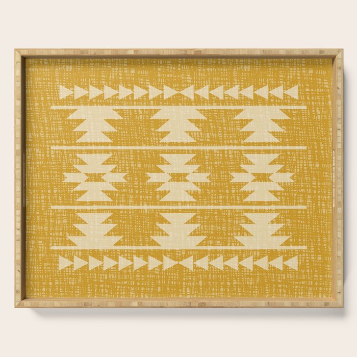 Southwestern Pattern 136 Yellow Serving Tray Gallery Image 1
