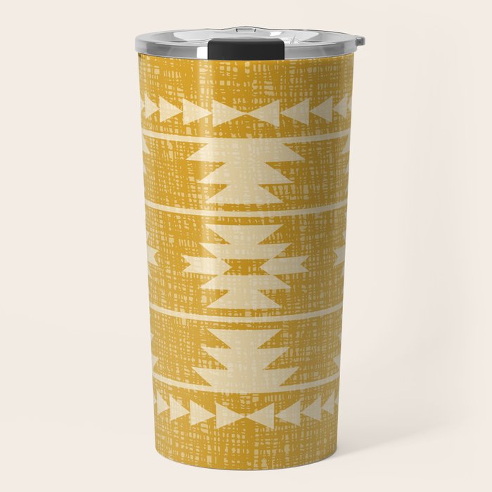 Southwestern Pattern 136 Yellow Travel Mug Gallery Image 1