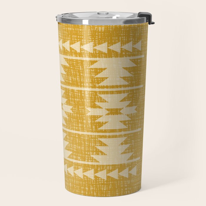 Southwestern Pattern 136 Yellow Travel Mug Gallery Image 2