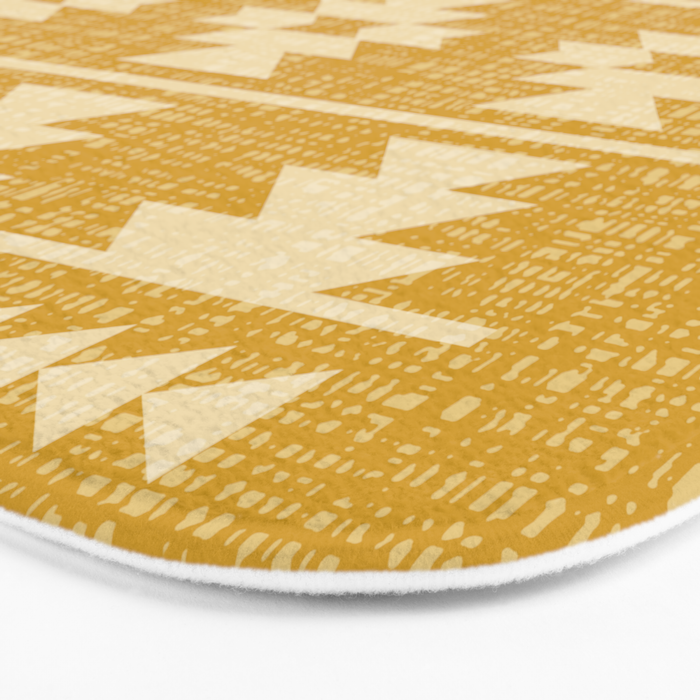 Southwestern Pattern 136 Yellow Bath Mat Gallery Image 3