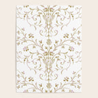 Elegant Antique Baroque White & Gold Scroll Pattern Poster Gallery Image 4