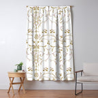 Elegant Antique Baroque White & Gold Scroll Pattern Window Curtain Gallery Image 5