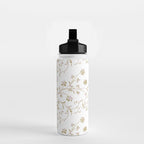 Elegant Antique Baroque White & Gold Scroll Pattern Water Bottle Gallery Image 2