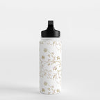 Elegant Antique Baroque White & Gold Scroll Pattern Water Bottle Gallery Image 3
