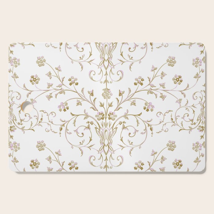 Elegant Antique Baroque White & Gold Scroll Pattern Cutting Board Gallery Image 1