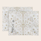 Elegant Antique Baroque White & Gold Scroll Pattern Placemat Gallery Image 1