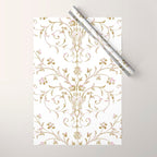 Elegant Antique Baroque White & Gold Scroll Pattern Wrapping Paper Gallery Image 1