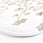 Elegant Antique Baroque White & Gold Scroll Pattern Bath Mat Gallery Image 3