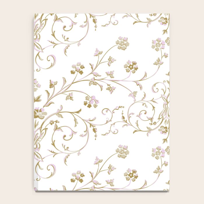 Elegant Antique Baroque White & Gold Scroll Pattern Notebook Gallery Image 4