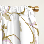 Elegant Antique Baroque White & Gold Scroll Pattern Window Curtain Gallery Image 2