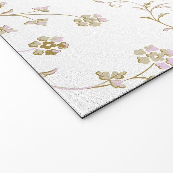 Elegant Antique Baroque White & Gold Scroll Pattern Welcome Mat Gallery Image 2