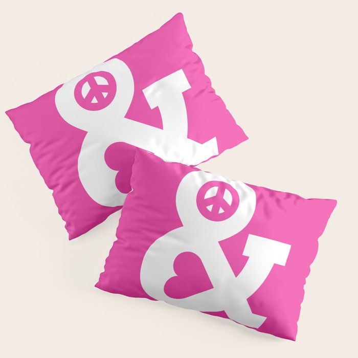 Peace and Love (pink edition) Pillow Sham Gallery Image 3