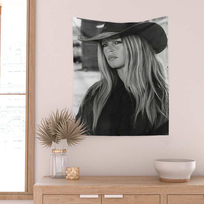 Brigitte Bardot in Black Hat Wall Tapestry Gallery Image 2