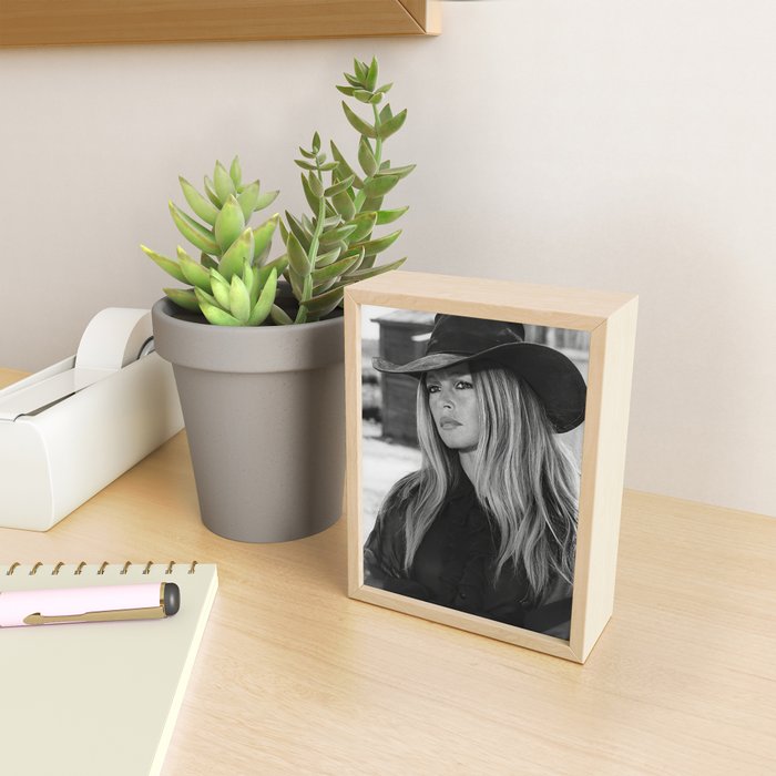 Brigitte Bardot in Black Hat Mini Art Print Gallery Image 2
