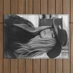 Brigitte Bardot in Black Hat Outdoor Rug Gallery Image 1
