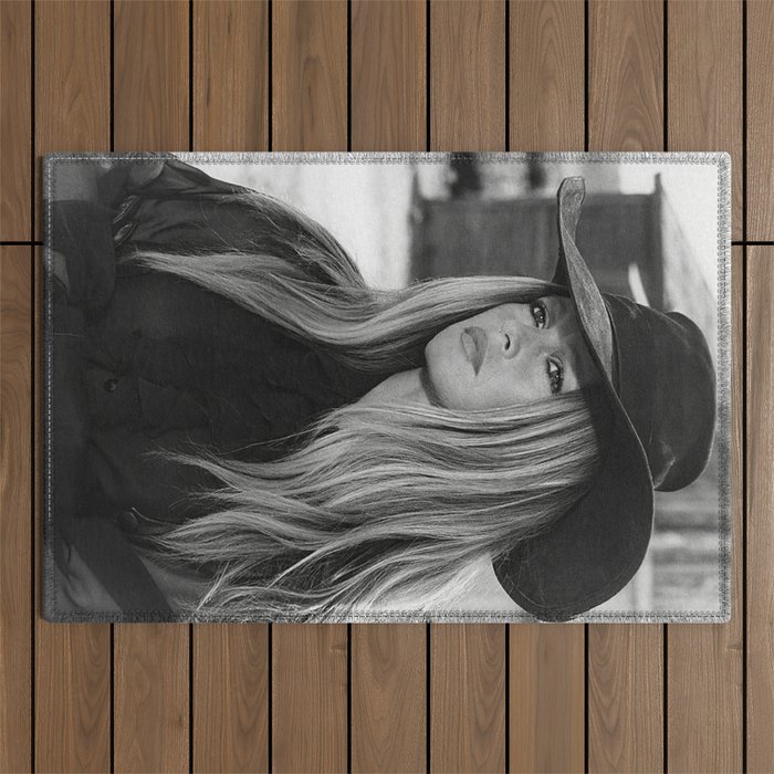 Brigitte Bardot in Black Hat Outdoor Rug Gallery Image 1