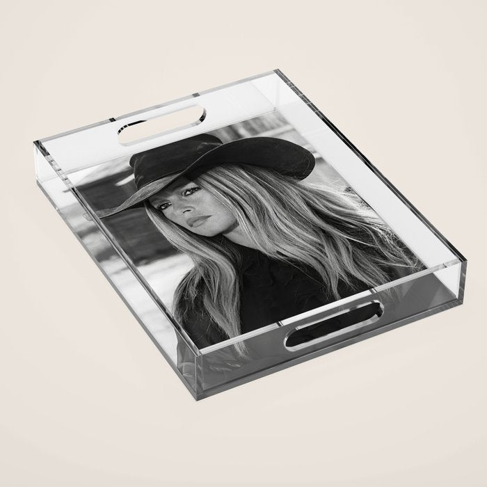 Brigitte Bardot in Black Hat Acrylic Tray Gallery Image 1