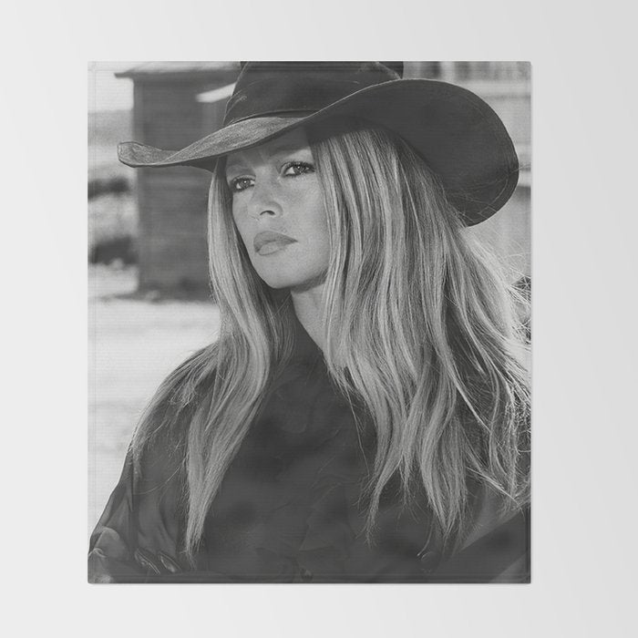 Brigitte Bardot in Black Hat Throw Blanket Gallery Image 2