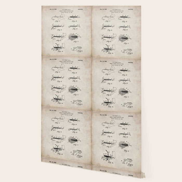 Fly Fishing Patent - Fisherman Art - Antique Wallpaper Gallery Image 2