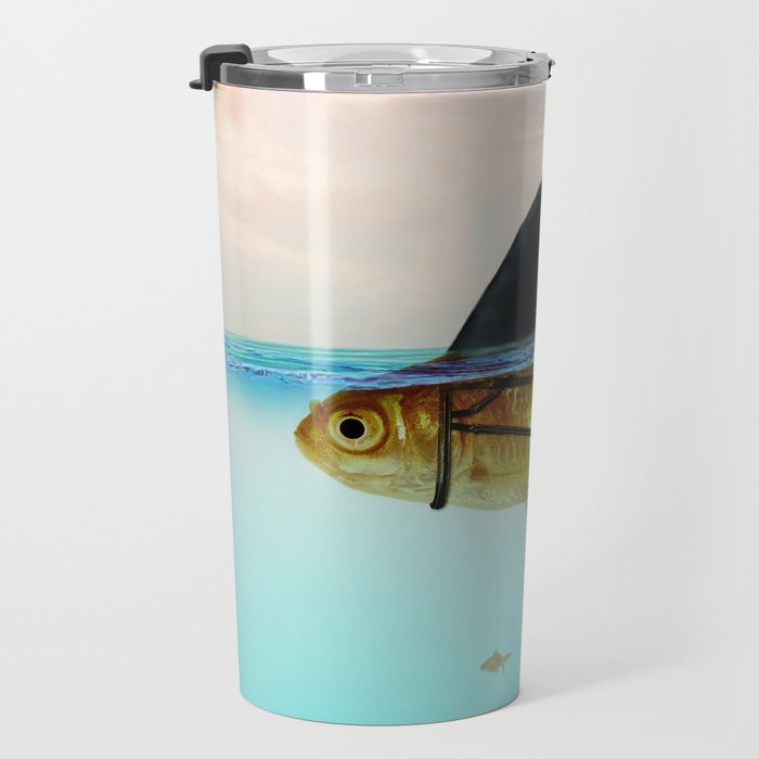 goldfish with a shark fin Travel Mug Gallery Image 3