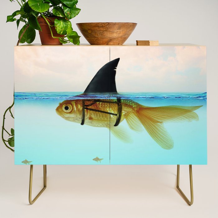 goldfish with a shark fin Credenza Gallery Image 1