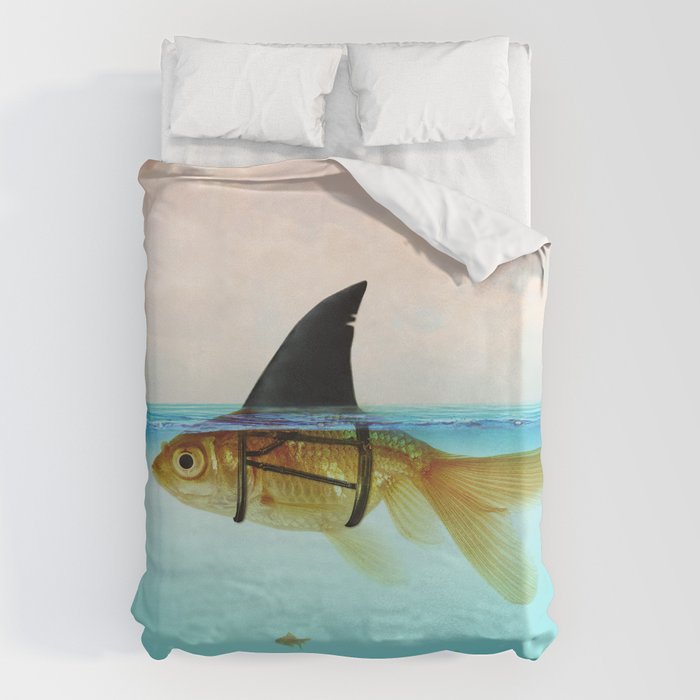 goldfish with a shark fin Duvet Cover Gallery Image 6