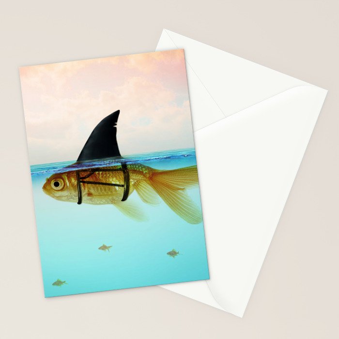 goldfish with a shark fin Stationery Card Gallery Image 2